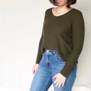 Madewell Kimball Pullover Sweater in Kale Olive Green Womens Size XS